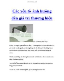 Các yếu tố ảnh hưởng đến giá trị thương hiệu