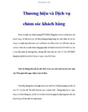 Thương hiệu và Dịch vụ chăm sóc khách hàng