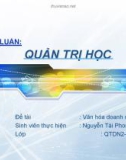 Đề tài: QUẢN TRỊ HỌC