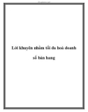 Lời khuyên nhằm tối đa hoá doanh số bán hang