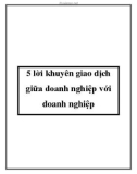 5 lời khuyên giao dịch giữa doanh nghiệp với doanh nghiệp