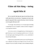 Giám sát bán hàng – tướng ngoài biên ải