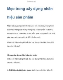 Mẹo trong xây dựng nhãn hiệu sản phẩm