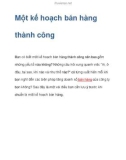 Một kế hoạch bán hàng thành công