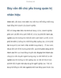 Bảy vấn đề chủ yếu trong quản trị nhãn hiệu sản phẩm