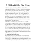 5 Bí Quyết Siêu Bán Hàng