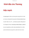 Khởi đầu cho Thương hiệu mạnh