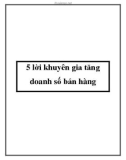 5 lời khuyên gia tăng doanh số bán hàng