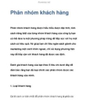 Phân nhóm khách hàng