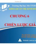 Bài giảng Chương 6: Chiến lược giá - ThS. Đỗ Khắc Xuân Diễm