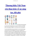 Thương hiệu Việt Nam còn thua kém về sự sáng tạo, đột phá