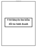 5 lời khuyên tìm kiếm đối tác kinh doanh