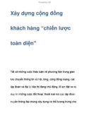 Thực hiện xây dựng cộng đồng khách hàng 'chiến lược toàn diện'