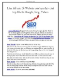 Làm thế nào để Website của bạn đạt vị trí top 10 của Google, bing, Yahoo