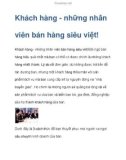 Khách hàng và những nhân viên bán hàng siêu việt!