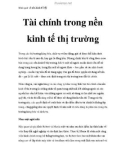 GIÁO TRÌNH KINH TẾ THỊ TRƯỜNG - Tài chính trong nền kinh tế thị trường