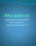 Bài giảng Quản trị học: Chương 3 - Trần Nhật Minh