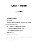 Quản lý dự trữ (Phần 4)