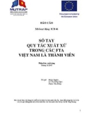 Sổ tay quy tắc xuất xứ trong các FTA Việt Nam là thành viên