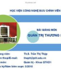 Bài giảng Quản trị thương hiệu: Chương 1 – ThS Trần Thị Thập