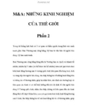 M&A: NHỮNG KINH NGHIỆM CỦA THẾ GIỚI - Phần 2