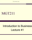 Lecture Introduction to Business: Lesson 41