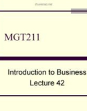 Lecture Introduction to Business: Lesson 42