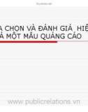 Lựa chọn và đánh giá hiệu quả một mẫu quảng cáo