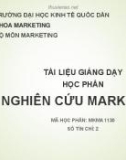 Bài giảng học phần Nghiên cứu marketing - ĐH Kinh tế Quốc dân