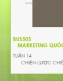 Bài giảng Marketing quốc tế: Tuần 14 - Th.S Nguyễn Thị Minh Hải