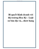 Bí quyết Kinh doanh với thị trường Hoa Kỳ : Luật sư bản địa và...