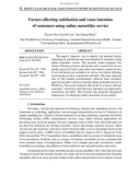 Factors affecting satisfaction and reuse intention of customers using online motorbike service