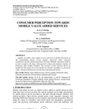 Consumer perception towards mobile value added services