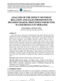 Analysis of the effect of public relation and sales promotion on decision making processes for buying water refills in Merauke