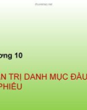 Bài giảng Quản trị danh mục đầu tư - Chương 10: Quản trị danh mục đầu tư cổ phiếu