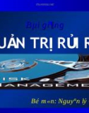 Bài giảng Quản trị rủi ro - ĐH Thương mại