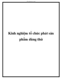 Kinh nghiệm tổ chức phát sản phẩm dùng thử