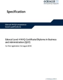 Edexcel Level 4 NVQ Certificate/Diploma in Business and Administration (QCF)