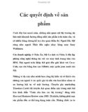 Các quyết định về sản phẩm