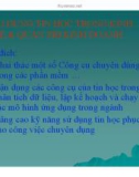 Bài giảng Ứng dụng tin học trong kinh tế và quản trị kinh doanh