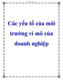 Các yếu tố của môi trường vi mô của doanh nghiệp