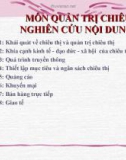 Bài giảng môn Quản trị chiêu thị: Chương 1