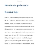 PR với các phân khúc thương hiệu