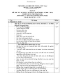 Đáp án đề thi tốt nghiệp cao đẳng nghề khóa 3 (2009-2012) - Nghề: Quản trị nhà hàng - Môn thi: Lý thuyết chuyên môn nghề - Mã đề thi: ĐA QTNH-LT21