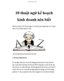 10 thuật ngữ kế hoạch kinh doanh nên biết