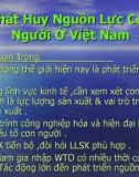 Phát Huy Nguồn Lực Con Người Ở Việt