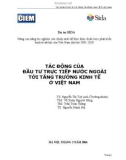 tác động của đầu tư trực tiếp nước ngoài tới tăng trưởng kinh tế ở việt nam - ts. nguyễn thị tuệ anh (trưởng nhóm)