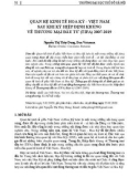 Quan hệ kinh tế Hoa Kỳ - Việt Nam sau khi ký Hiệp định khung về Thương mại đầu tư (TIFA) 2007-2019