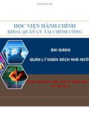 Bài giảng Quản lý ngân sách nhà nước - PGS Trần Văn Giao