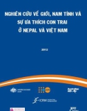 nghiên cứu về giới, nam tính và sự ưa thích con trai ở nepal và việt nam